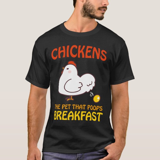 Camiseta Galinhas Comem Que Poops Café da Manhã (Frente)
