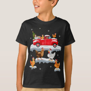 Camiseta Galinhas Conduzindo Galinha Vermelha da Árvore de 