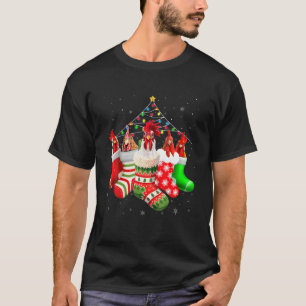 Camiseta Galinhas Em Luzes De Natal De Meias Pajama Para Ch