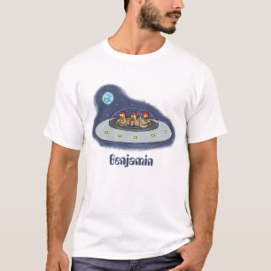 Camiseta Galinhas engraçadas na ilustração de desenhos anim