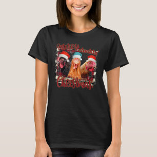 Camiseta Galinhas Natal Alegre Cacarejando Natal Fazendeiro