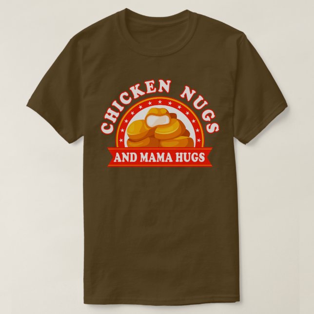 Camiseta Galinhas Nugs E Mamãe Abraçam Nuggets (Frente do Design)