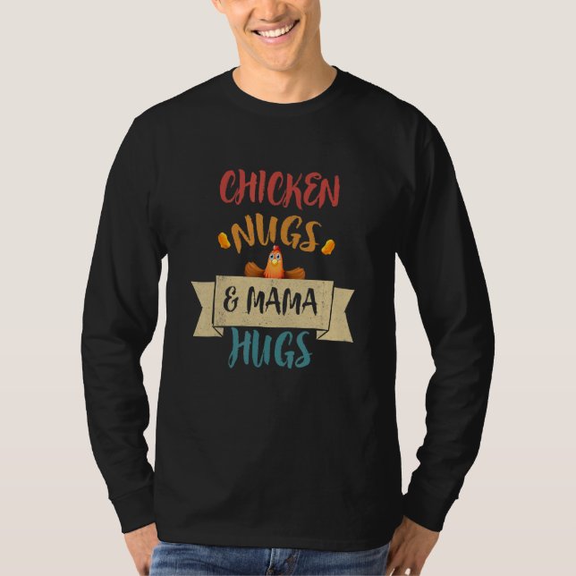 Camiseta Galinhas Nugs & Mamãe Hugs, Nugs E Kisses, Nugget (Frente)