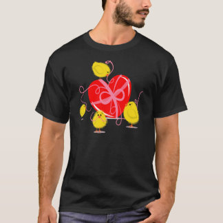Camiseta Galininhas Fofas Abertas Coração Garota de Anivers