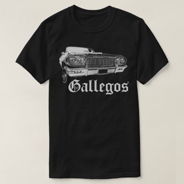 Camiseta Gallegos  Lowrider Cholo Chola Family Gift  (Frente do Design)