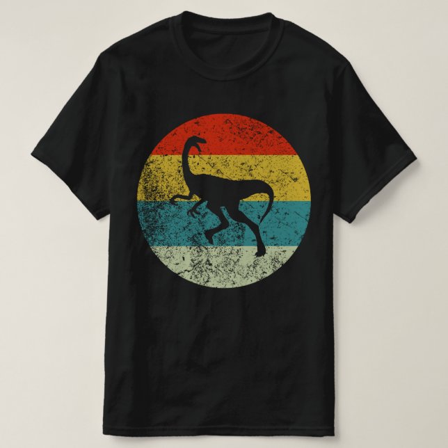 Camiseta gallimimus retro vintage silhueta 70s (Frente do Design)