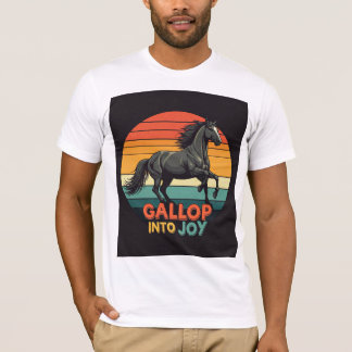 Camiseta Gallop na alegria Tshirt design básico masculina