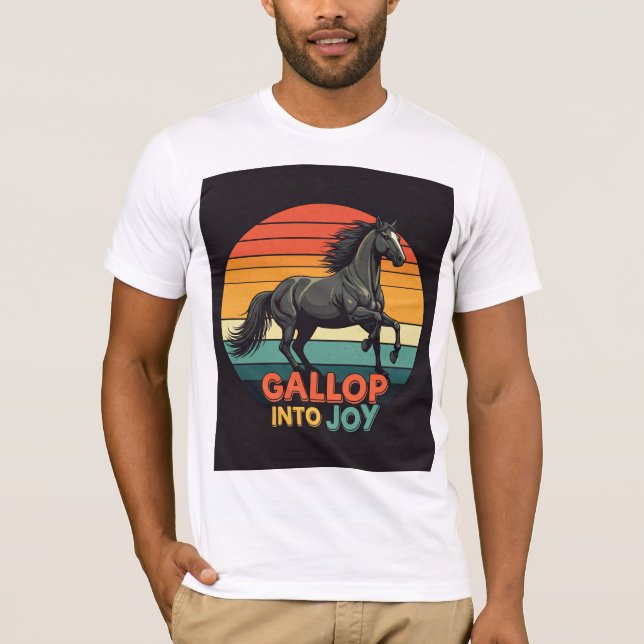 Camiseta Gallop na alegria Tshirt design básico masculina (Frente)
