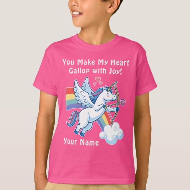 Camiseta Galloping Unicorn Cupid’s Love Magic  (Frente)