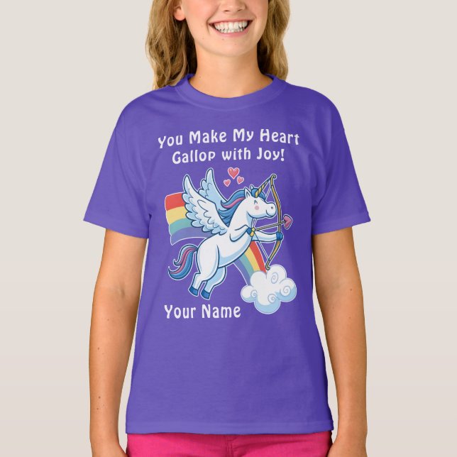 Camiseta Galloping Unicorn Cupid’s Love Magic  (Frente)