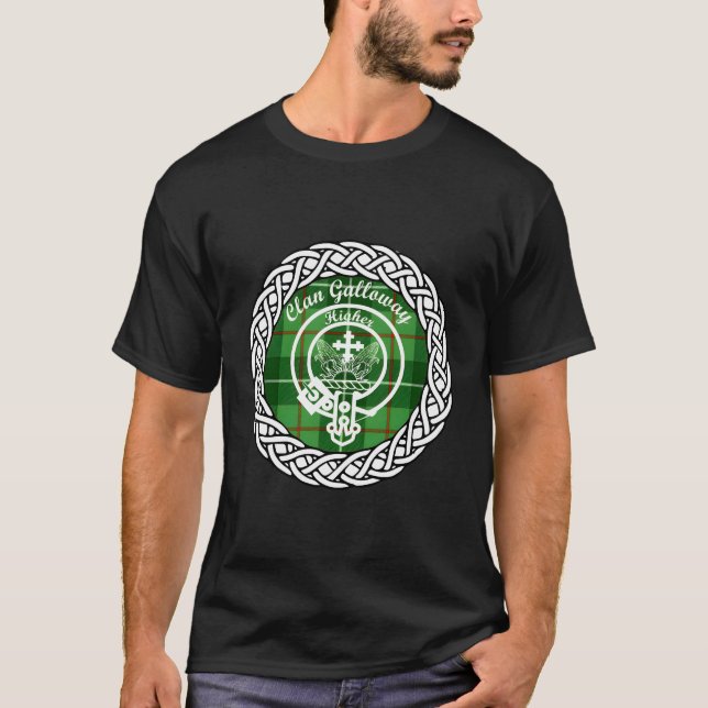 Camiseta Galloway Surname Sobrenome Scottish Clan Tan Crach (Frente)