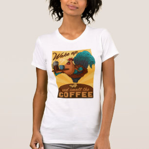 Camiseta Galo - acorde e cheire o café