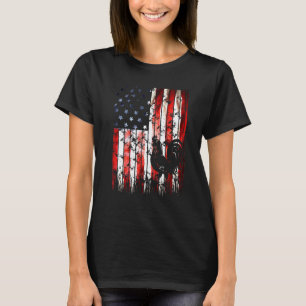 Camiseta Galo da Bandeira Americana Frango Patriótico Pai F