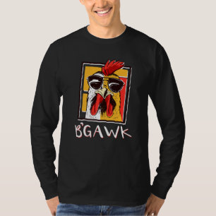 Camiseta Galo de Galinha Louco W Óculos de sol Chicote Bgaw