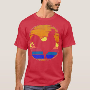 Camiseta Galo de galinha Vintage Retro Sunset FarmingFarmer