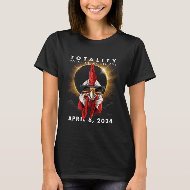 Camiseta Galo de Galinhas Solar Eclipse 2024 (Frente)