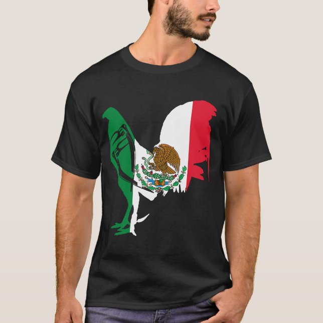 Camiseta Galo de jogos México Galo de bandeira mexicana Gam (Frente)