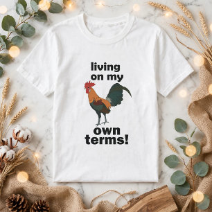 Camiseta Galo-de-jungla-vermelho Vivendo Nos Meus Próprios