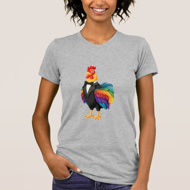 CAMISETA GALO DE SMOKING LGBT (Frente)