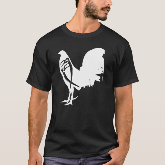 Camiseta Galo de soja branca e galinha de galinha galego (Frente)