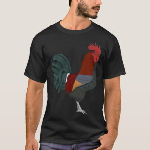 Camiseta Galo Frango Ave Ave Observador de Aves Biólogo Ani
