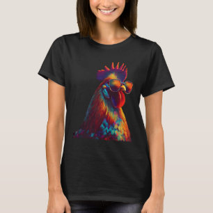 Camiseta Galo Frango Óculos De Sol Frango Galo Com Óculos