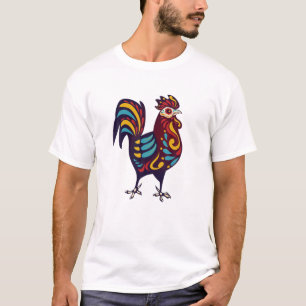 Camiseta Galo Galinha Crânio Calavera Muertos Hallo