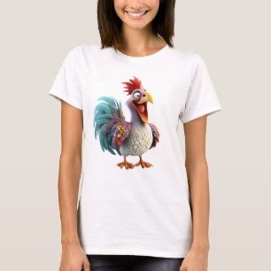 Camiseta Galo giro bonito e alegre