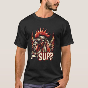 Camiseta Galo Legal de frango Vestindo óculos escuros sup