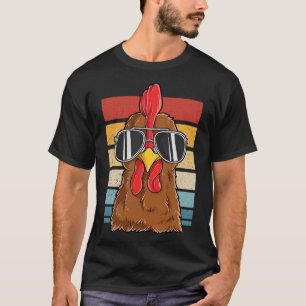 Camiseta Galo Legal Galinha Usando Óculos de Sol Vintage Fr