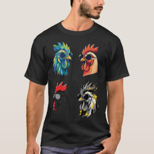 Camiseta Galo Legal Usando Óculos de Sol Galinha Engraçada