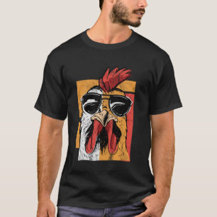 Camiseta Galo Legal Usando Óculos de Sol Retro Vintage Chic