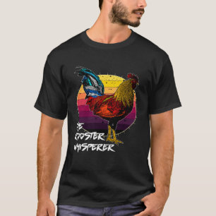 Camiseta Galo Macho Silhueta Cool Retro Pôr do Sol