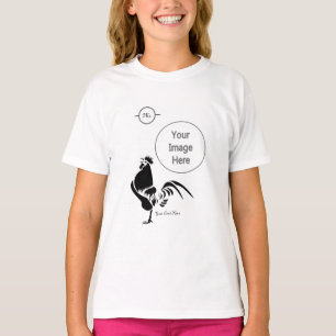 Camiseta Galo Negro Cruzando o Alarme da Boa Manhã