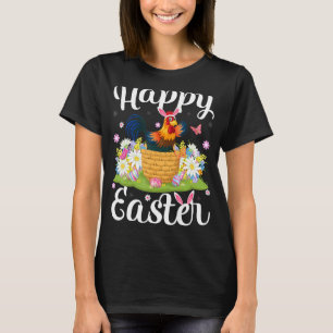 Camiseta Galo Pássaro Pássaro Páscoa-Ovo Caça Floral Eas