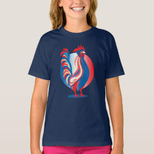 Camiseta Galo Patriótico da Bandeira Francesa