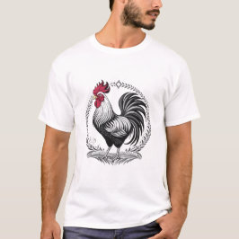 Camiseta Galo preto e branco