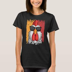 Camiseta Galo Retro Vintage Óculos de sol Fazenda de galinh