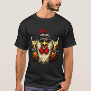 Camiseta Galo Rock On Música Heavy Metal Presentes Engraçad
