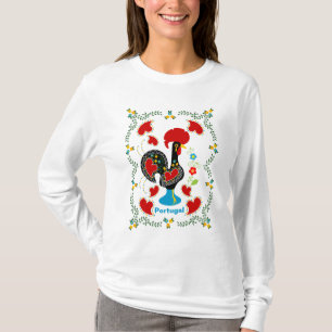 Camiseta Galo Tradicional de Portugal em preto