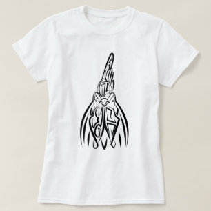 Camiseta Galo Tribal Preto e Branco
