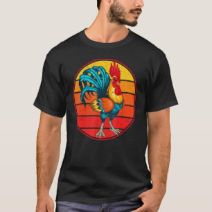 Camiseta Galo Vintage Retro Para Fazendeiro de Frango