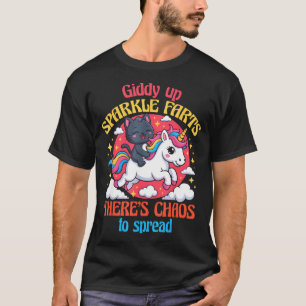 Camiseta Galopa Faíscas de Piroca Há Caos para Espalhar Cor