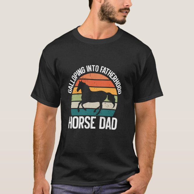 Camiseta Galopando para a Paternidade Pai Cavalo (Frente)