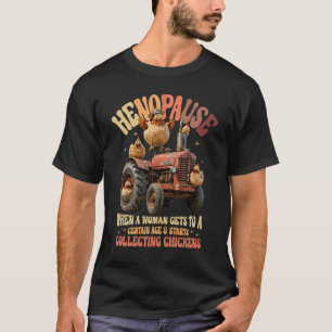 Camiseta Galopause Frango Coletando Trator de Fazenda Galo