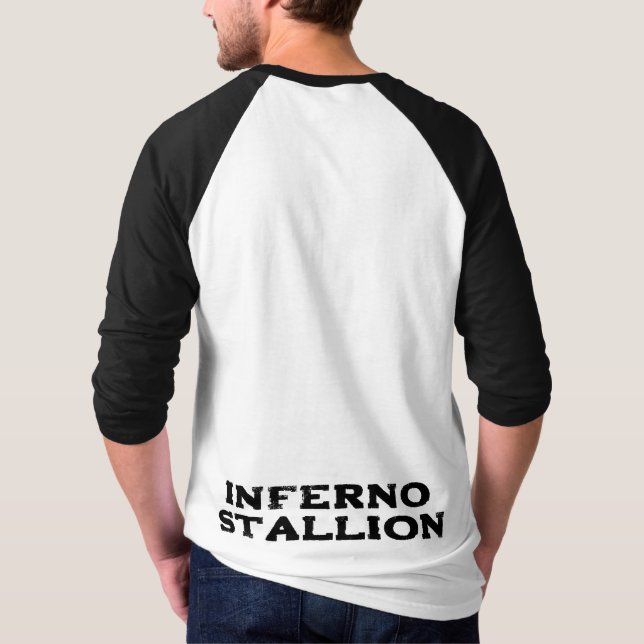 Camiseta Galope Flare: Cavalo Laranja com Inferno Mane (Verso)