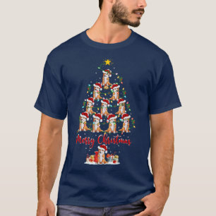 Camiseta Galsh Corgi Cachorro Árvore de Natal Luz Engraçada