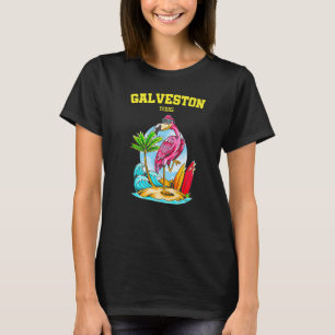 Camiseta Galveston Flamingo Beach Ocean Surfboard