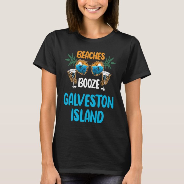 Camiseta Galveston Island Texas Beaches Vacation Party Matc (Frente)
