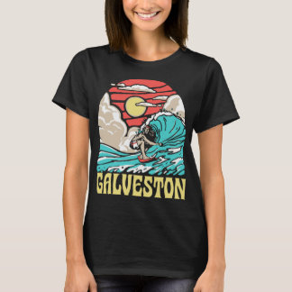 Camiseta Galveston Texas Beach Vintage Surfer Retro Eightie